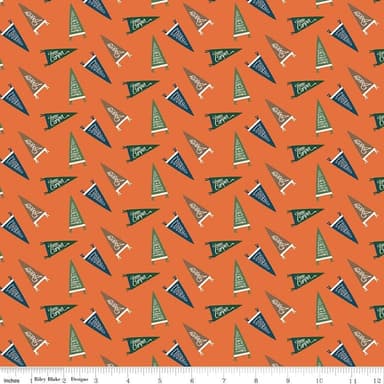 5 YARD CUT! Adventure is Calling - Orange Flags - per yard - by Dani Mogstad for Riley Blake Designs - Outdoors, Wildlife - C10723-ORANGE