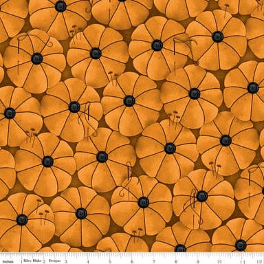 Old Made - Pumpkin Pins - Orange - per yard - by Janet Wecker Frisch for Riley Blake Designs - Halloween, Old Maid - C10595 ORANGE