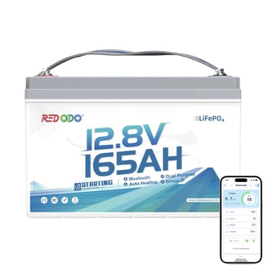 Redodo 12V 165Ah Dual-Purpose Marine LiFePO4 Batterie mit Bluetooth