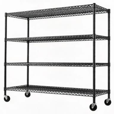 Reibii 4-Tier Rolling Heavy Duty Shelves, 60"W x 24"D x 65.3"H, Adjustable Metal Shelves, 2878 lbs Load, Wire Storage