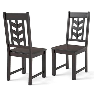 Preorder October - Kitchen Side Dining Chair Set of 2 with Rubber Wood Frame-Rustic Brown