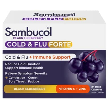 Sambucol Black Elderberry Cold & Flu Forte - 24 Capsules