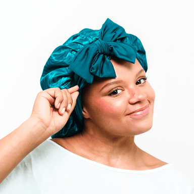 Luxe Satin Bonnet - Azure Swirl