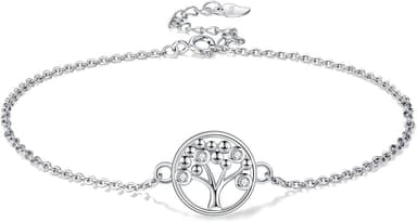 925 Sterling Silver Tree of Life Anklet