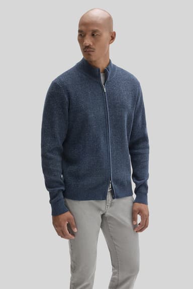 Idris Full Zip Mock Neck Sweater