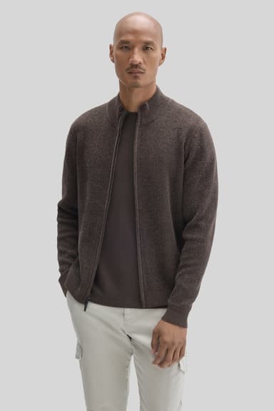 Idris Full Zip Mock Neck Sweater