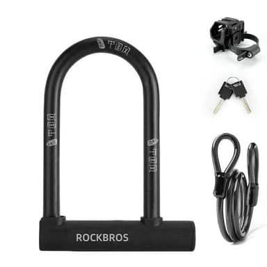 Bike U Lock with 4 ft Cable Heavy Duty Anti Theft with 2 Keys & Bracket
