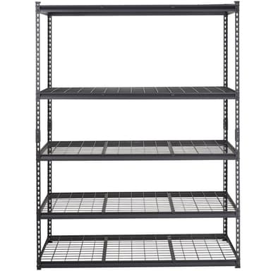 Storage Shelving Unit, 5 Tier Adjustable, 2000 Lbs Capacity, Heavy Duty Garage Shelves Metal Organizer Wire Rack, Black, 60" L X 24" W X 78" H For Kitchen Pantr