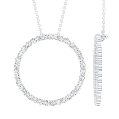 Lab Grown Diamond Eternity Necklace in Sterling Silver