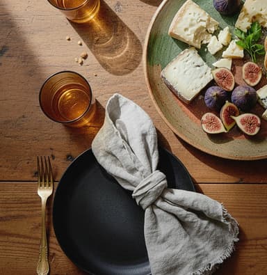 Raw Edge Smooth Linen Napkin Set (Choose 4 or 6)