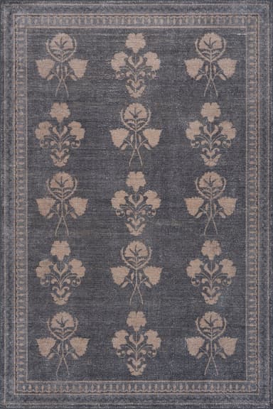 Floris Hand Tufted Floral Wool-Blend Rug | Blue
