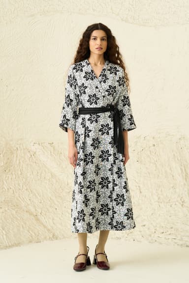 NOVA WRAP DRESS | NIGHT JASMINE JACQUARD