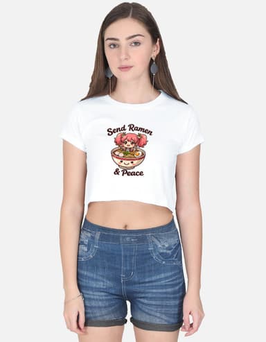 send ramen &  peace girl Crop Top