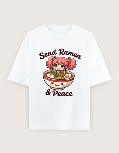 send ramen & peace Unisex Oversized Classic T-Shirt