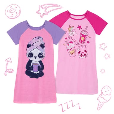 2 Pack Short Sleeve Nightgowns