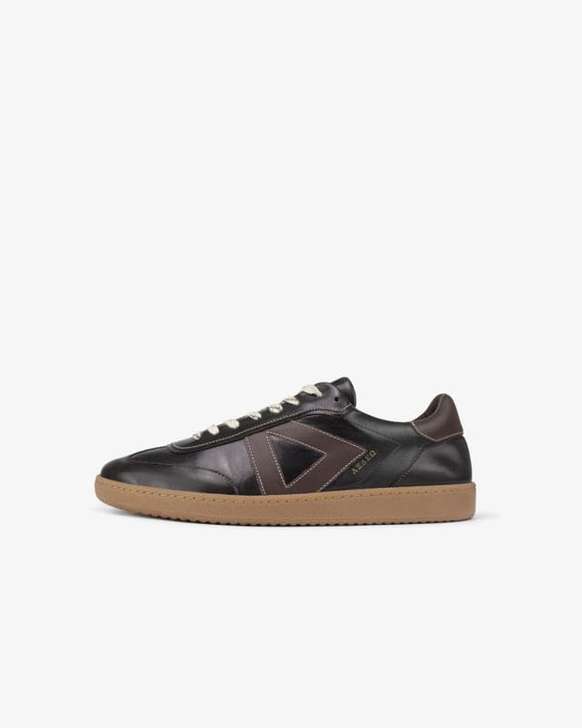 Hera Low Top Sneakers - Patent Chocolate Brown Leather