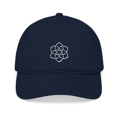 Organic Baseball Cap with SarahBethYoga Flower Embroidery