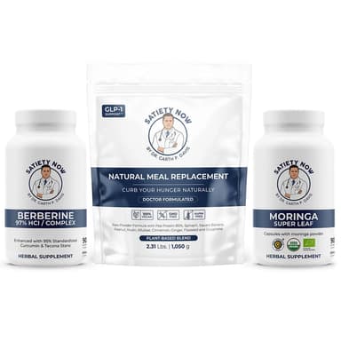SATIETY NOW TRIO: MEAL REPLACEMENT SHAKE, BERBERINE, AND MORINGA NEW PRICE!