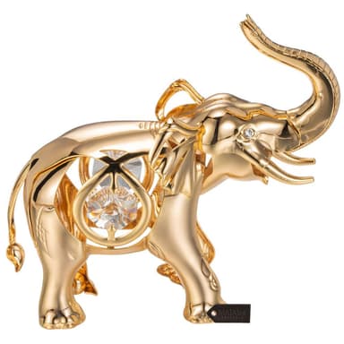 24K Gold Plated Crystal Studded Elephant Ornament