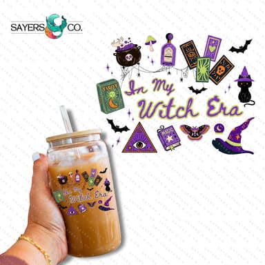 PRINTED Sublimation Transfer or Vinyl Print: In My Witch Era Green 16oz Print