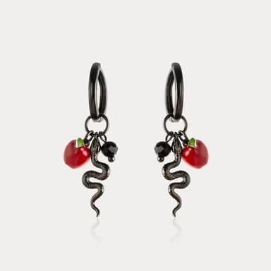 Snake and Apple Earrings