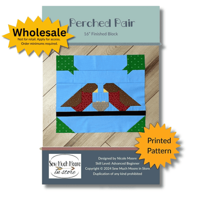 Perched Pair Quilt Block Paper Pattern - Printed (Wholesale)