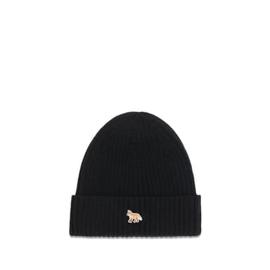 Maison Kitsuné Black Wool Oves Aries Beanie