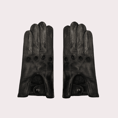 Men’s Leather Driving Glove with Knuckle Holes