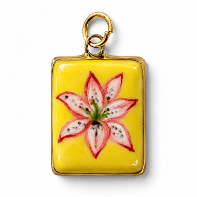 Lily Yellow Background Charm