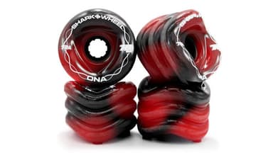 Shark Wheel 72mm 78a, Longboard Cruising Wheels, DNA Formula, Set of 4 Wheels (Red/Black Swirl)