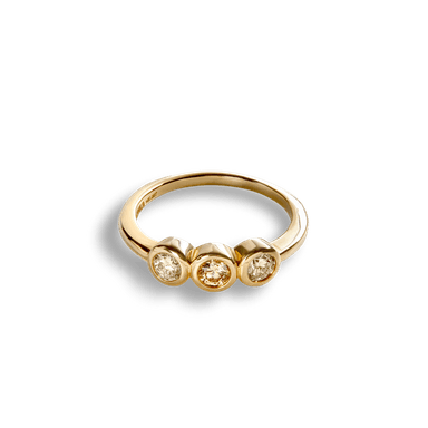 .5 Carat Desert Diamond 3 Stone Bezel Set Ring