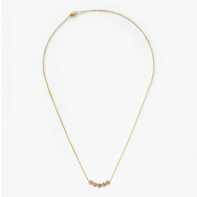 1 Carat Desert Diamond Curved Bar Necklace - Yellow Gold