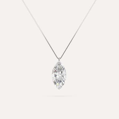 2 carat Floating Marquise Diamond Necklace