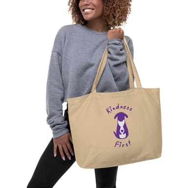 Kindness First - Large Organic Tote Bag