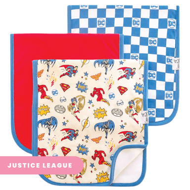 Copper Pearl Burp Cloths: Justice League