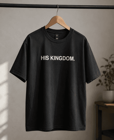 His Kingdom Faded Black Tee (-2")