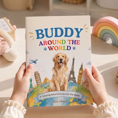 Custom Dog World Traveler Coloring Book from Photo