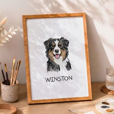 Custom Scribble Watercolor Pet Portrait from Photo