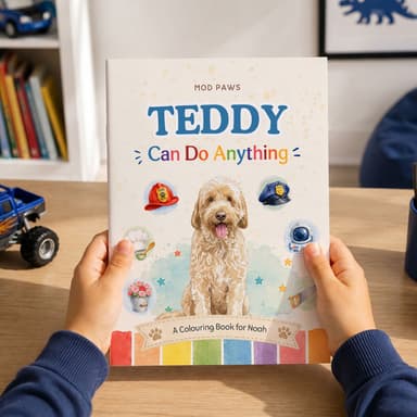 Personalized Dog Career Coloring Book from Photo