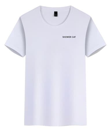 Shower Cat White Tee