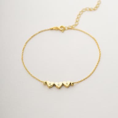 Personalized Mini Heart Initial Bracelet