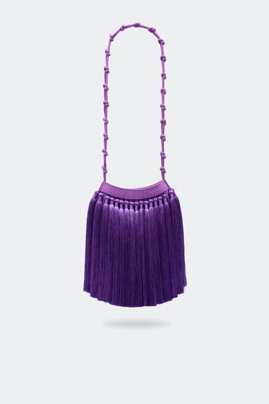 Tassel Knotty Bag In Bright Violet