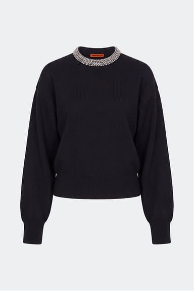 Lillian Embellished Sweater In Black