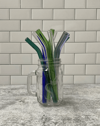 Single Bent Glass Straw