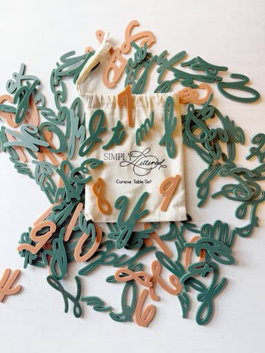 Cursive Table Set | Tactile Letters and Numbers