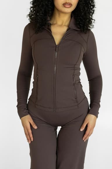 Mocha Zip Up Jacket