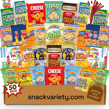 KOSHER-50 Count Snack Variety Pack – Sweet & Salty Assortment, Chips, Popcorn, Candy & Crackers – Individually Wrapped Snacks for Office, School, Parties & Care
