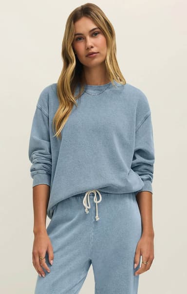 Z Supply - Boyfriend Denim Sweatshirt