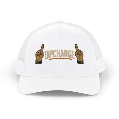 Upcharge Snapback Trucker Cap — Retro Pointing Hands Design