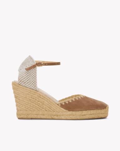 Women's Marseille Wedge Espadrille | Leather Buckle | Miel Brown
